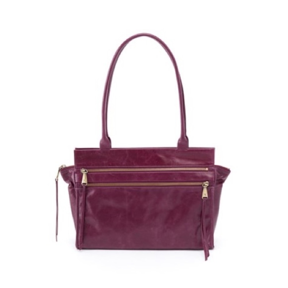 Hobo Seeker Leather Bag - Eggplant- Gently Used